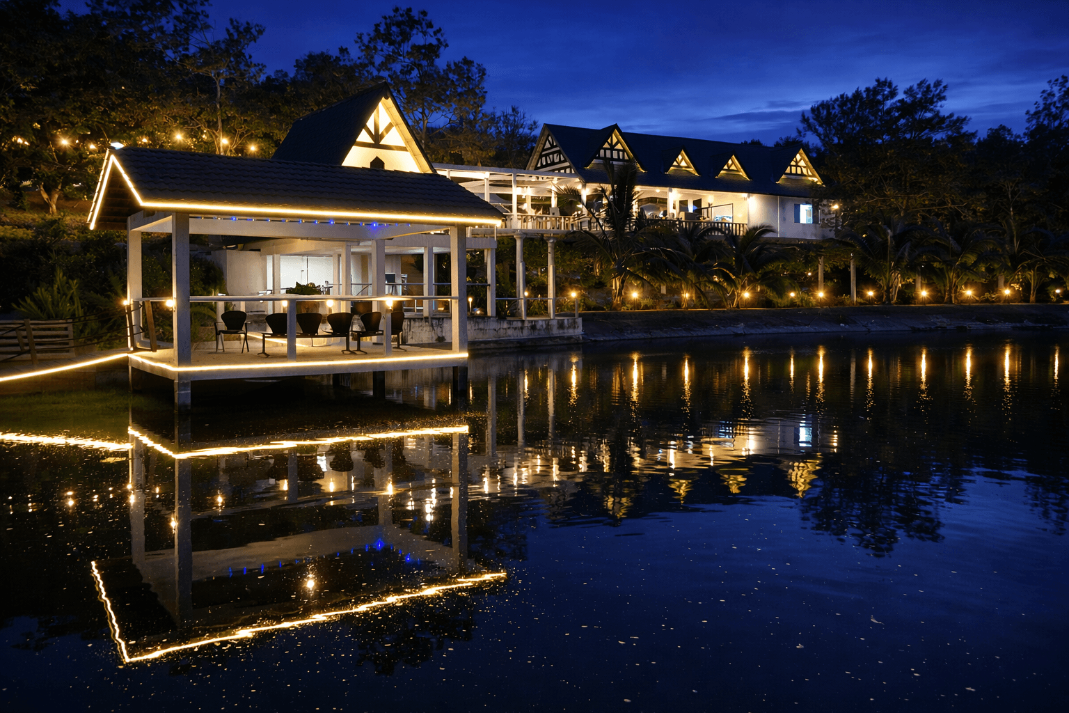 Cinta Manis Eco Resort in the evening
